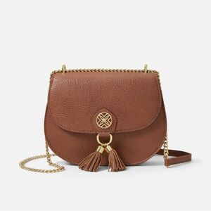 Lilly Pulitzer Sirena Leather Crossbody Bag “Bungalow Brown” **New in Bag**